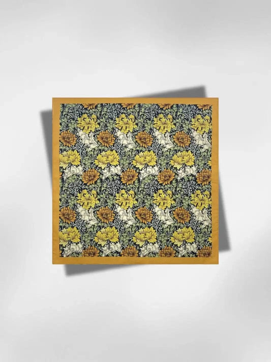 Bandana Fleurs Jaune 55x55 cm