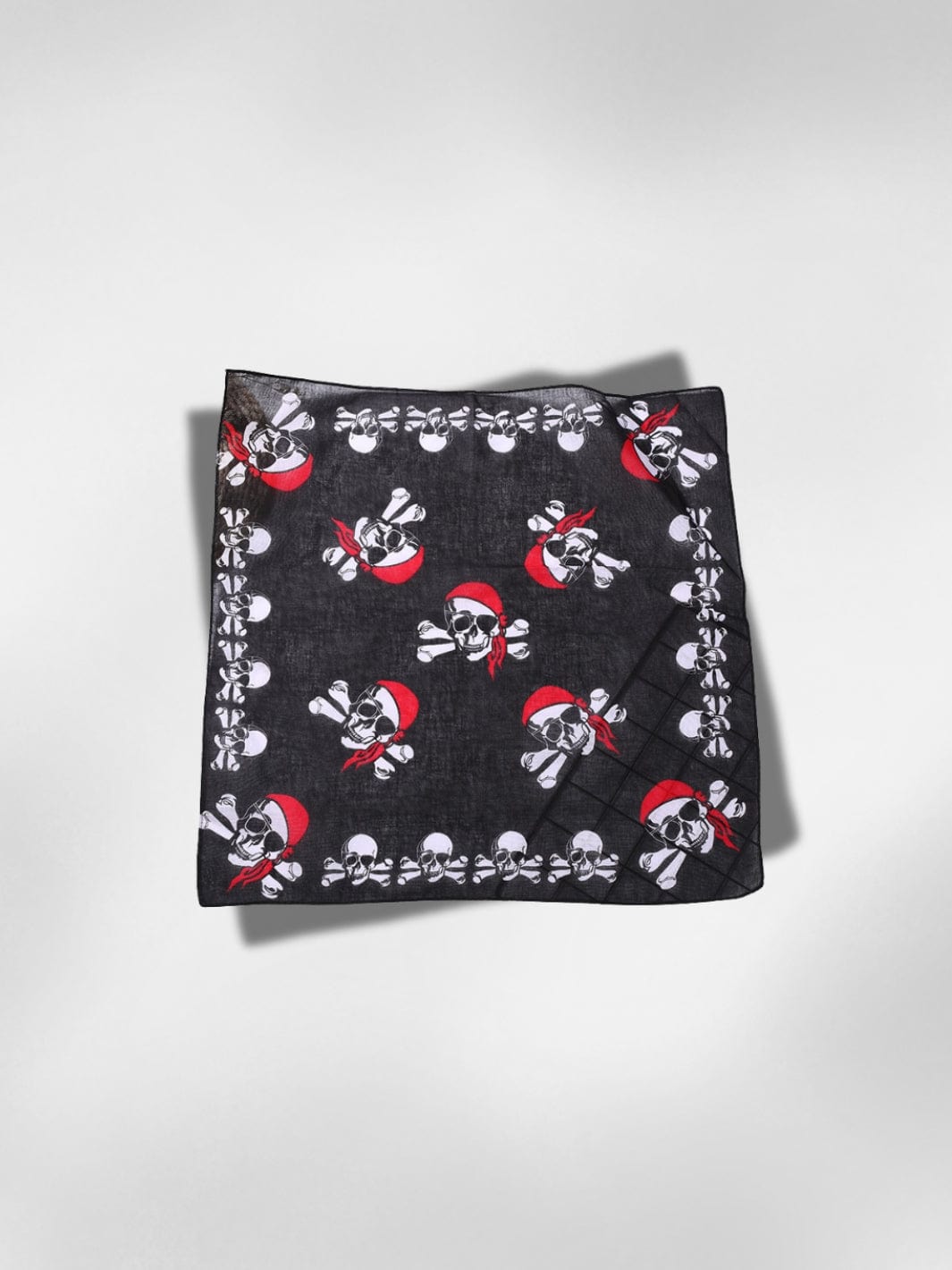 Bandana Pirate Noir Avec Motifs Tête De Mort Et Sabres | Accessoire