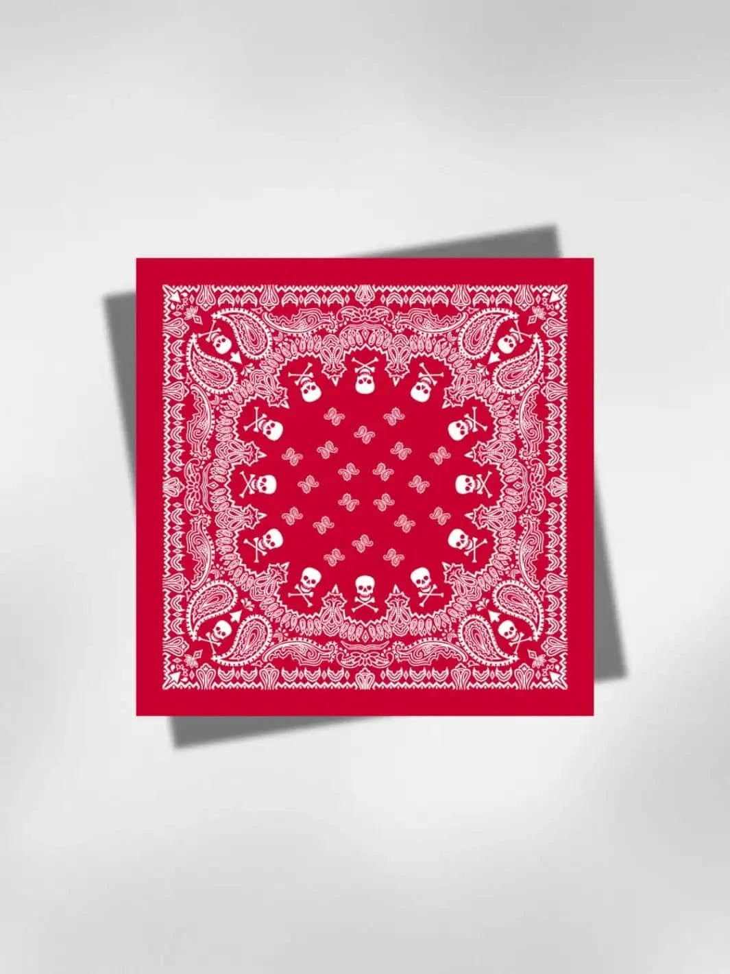Bandana Tête de Mort Moto Rouge 58x58 cm