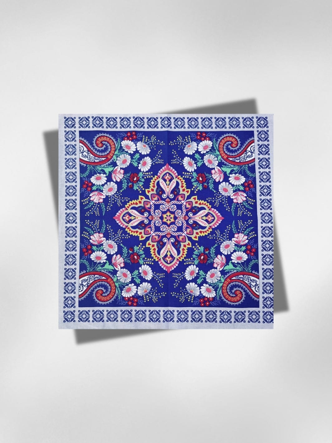 Bandana Fleurs Bleu 55x55 cm