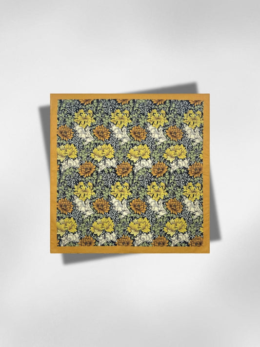 Bandana Fleurs Jaune 55x55 cm