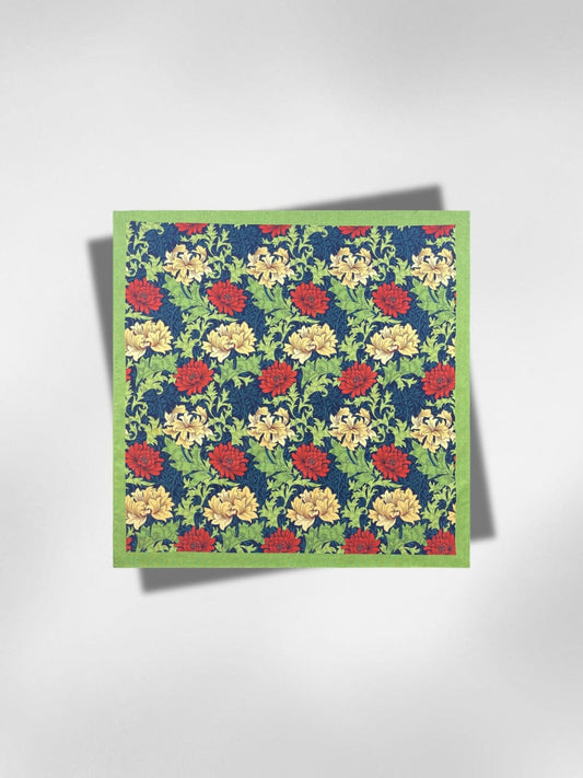 Bandana Fleurs Vert 55x55 cm