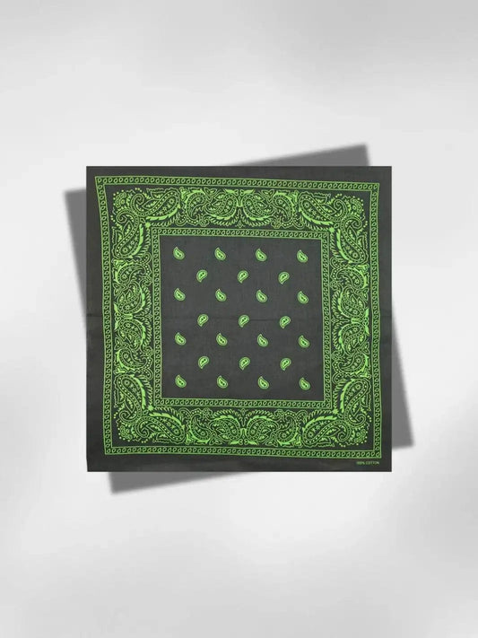 Bandana Noir et Vert 55x55 cm