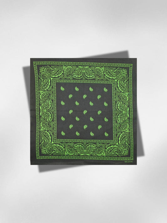 Bandana Noir et Vert 55x55 cm