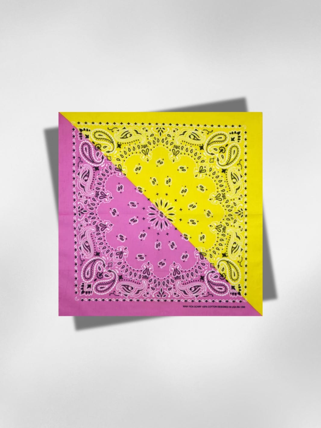 Bandana Rose et Jaune 55x55 cm