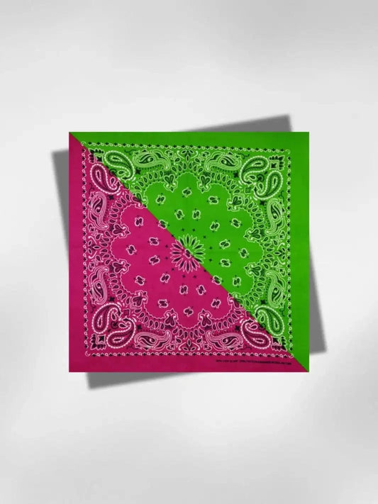 Bandana Rose et Vert 55x55 cm