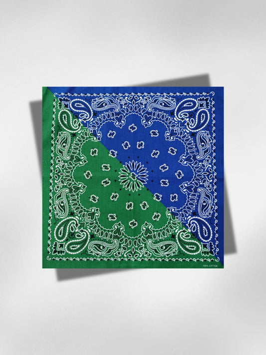 Bandana Vert et Bleu Roi 55x55 cm